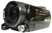Sony HDR-SR12 v přední perspektivě (Kliknutí zvětší)