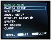 Hlavní nabídka ovládání MVX45i (Klikni pro zvětšení)