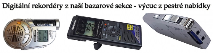 Tři z několika digitálních rekordérů bazarové nabídky...