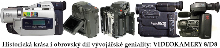 Zleva Formát Digital8 a analogové Videokamery Video8