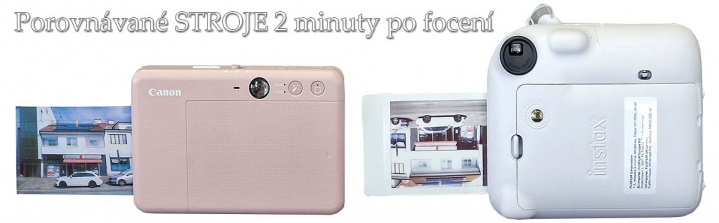 Porovnávané STROJE zhruba DVĚ MINUTY po expozici 