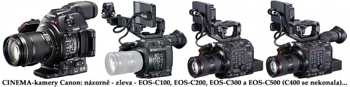 První čtyři CINEMA-kamery Canon EOS-C100 až C500 První čtyři CINEMA-kamery Canon EOS-C100 až C500