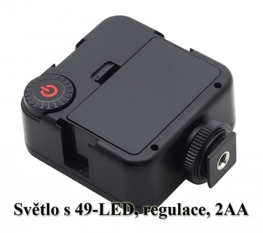 Světlo se 49-LED v pohledu zezadu, stativový závit... Světlo se 49-LED v pohledu zezadu, stativový závit...