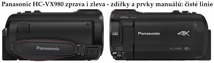 Jednoduše elegantní linie Videokamery VX980 ze stran