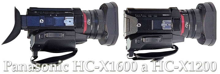 Videokamery Panasonic X1200 a X1600 v detailu shora