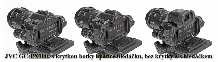 Videokamera JVC GC-PX100: nasazovací hledáček Videokamera JVC GC-PX100: nasazovací hledáček