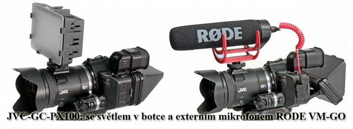 Videokamery JVC GC-PX100 s doplňky v botičce... Videokamery JVC GC-PX100 s doplňky v botičce...