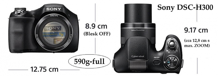 Rozměrově je Sony DSC-H300 viditelně MACEK... Rozměrově je Sony DSC-H300 viditelně MACEK...