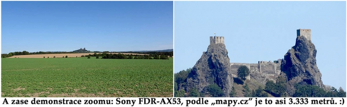 Krásná scenérie hradu Trosky v zoomu Sony FDR-AX53 Krásná scenérie hradu Trosky v zoomu Sony FDR-AX53
